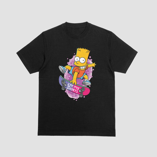 Bart Skateboard T-Shirt – Eat My Shorts Cartoon Graphic Tee